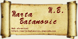Marta Batanović vizit kartica